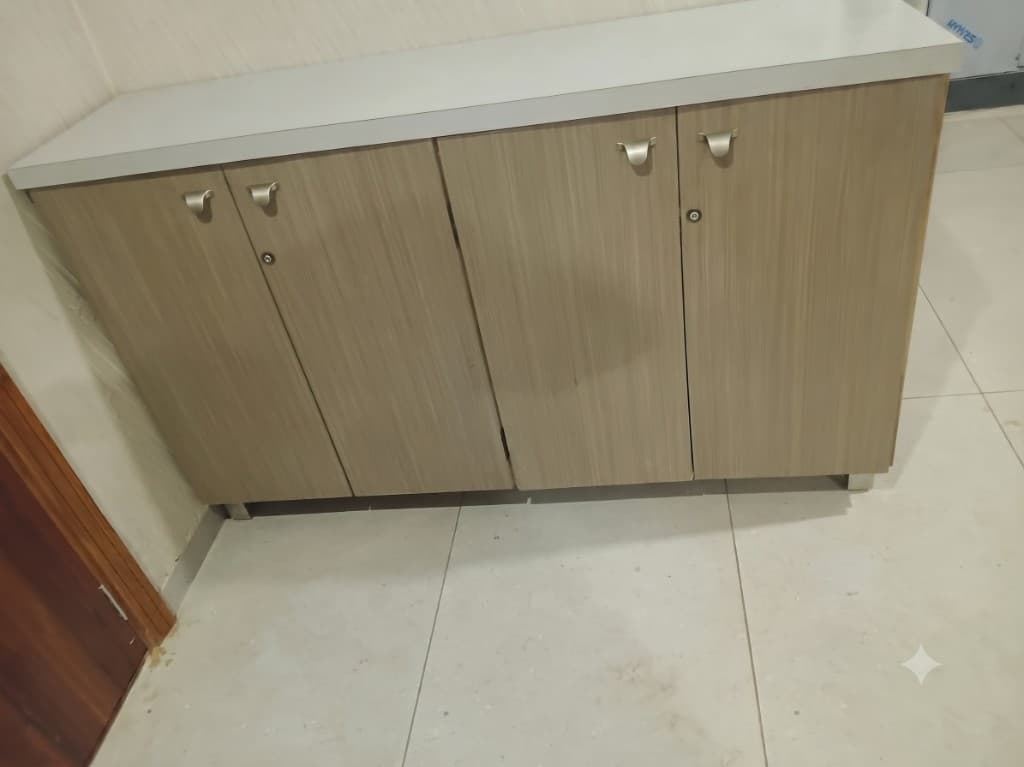 Wooden Shoe Rack Cabinet with 4 Compartments - custom furniture project by MistriKaam in New Ranip, Ahmedabad