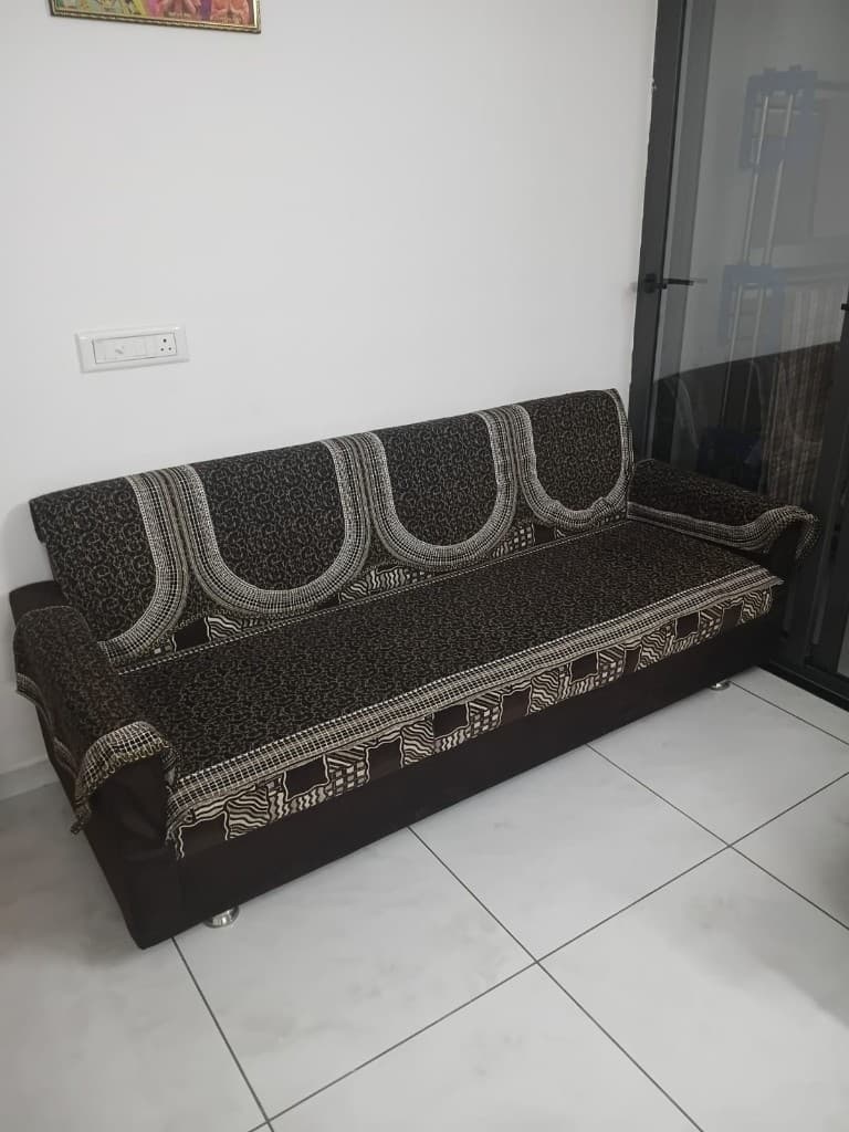 Premium living room sofa with elegant patterned upholstery in New Ranip Ahmedabad