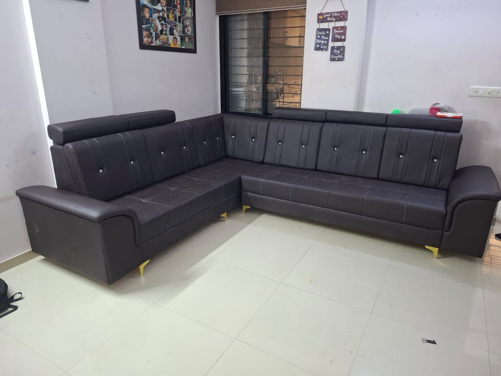 Leather Sofa - custom furniture project by MistriKaam in Nikol, Ahmedabad